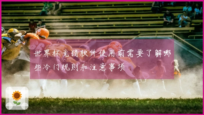 世界杯竞猜软件使用前需要了解哪些冷门规则和注意事项